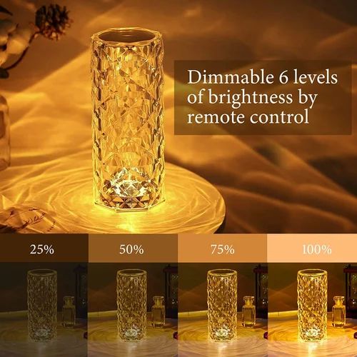 led rose crystal lamp