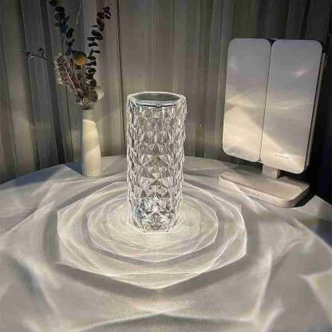 led rose crystal lamp