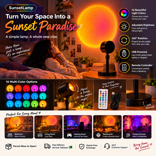 16 Colors Led Sunset Lamp